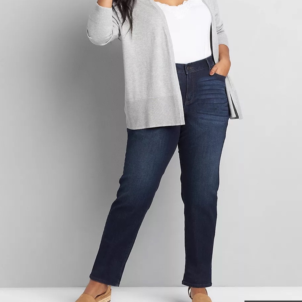 Lane Bryant Essentials Mid Rise Straight Leg Jeans